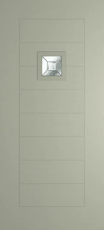Valencia 1 composite door in Pebble Grey with Simplicity glass