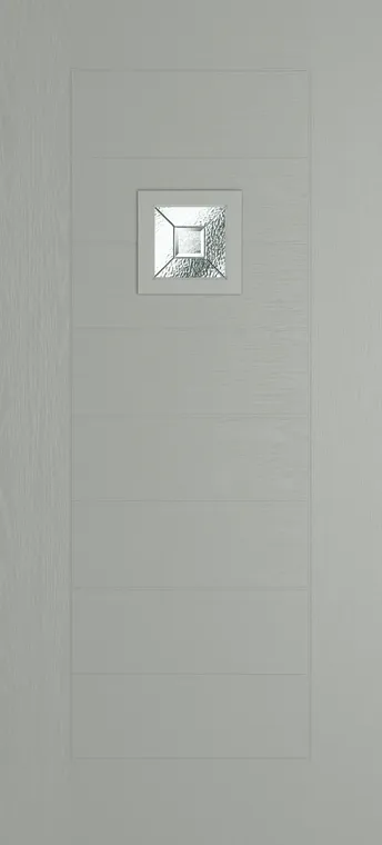 Valencia 1 composite door in Silver Grey with Simplicity glass