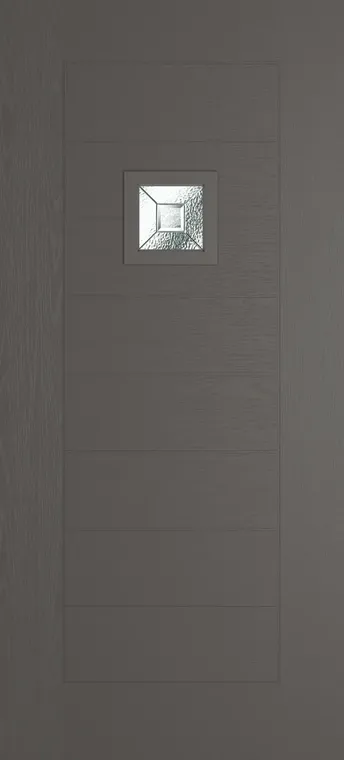Valencia 1 composite door in Slate Grey with Simplicity glass