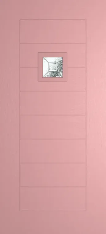 Valencia 1 composite door in Sweet Pink with Simplicity glass