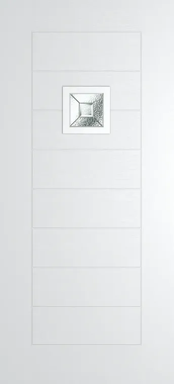 Valencia 1 composite door in White with Simplicity glass