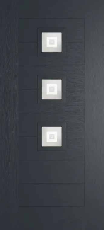 Valencia 3 composite door in Anthracite Grey with Greenwich glass