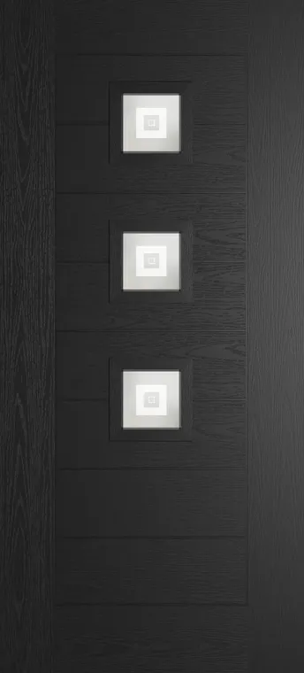 Valencia 3 composite door in Black with Greenwich glass