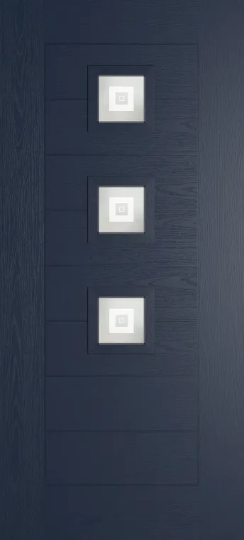 Valencia 3 composite door in Blue with Greenwich glass