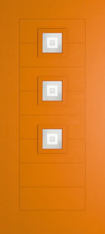 Valencia 3 composite door in Clementine with Greenwich glass