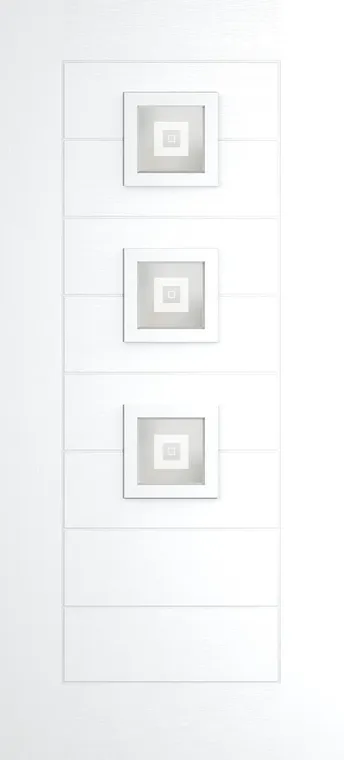 Valencia 3 composite door in White with Greenwich glass