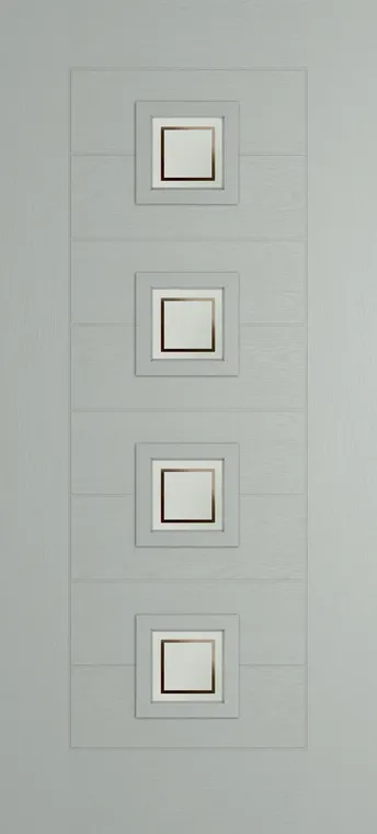 Valencia 4 composite door in Agate Grey with Victorian Border glass