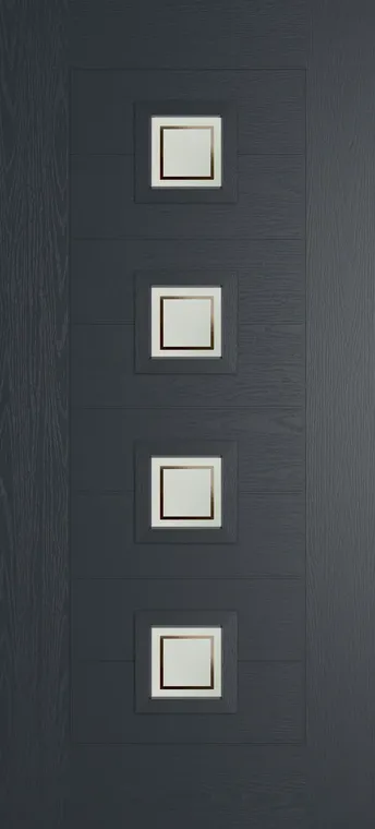 Valencia 4 composite door in Anthracite Grey with Victorian Border glass