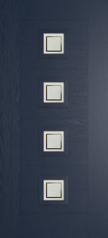 Valencia 4 composite door in Blue with Victorian Border glass