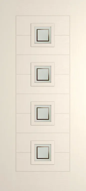 Valencia 4 composite door in Cream with Victorian Border glass