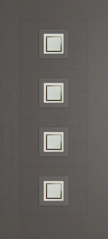 Valencia 4 composite door in Slate Grey with Victorian Border glass