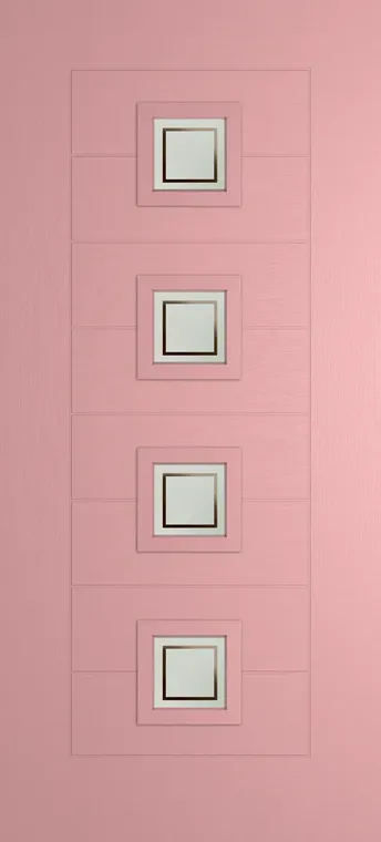 Valencia 4 composite door in Sweet Pink with Victorian Border glass