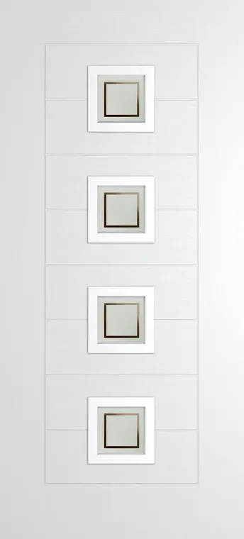 Valencia 4 composite door in White with Victorian Border glass