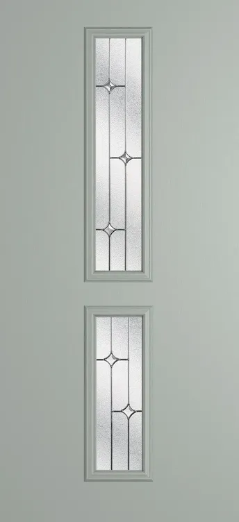 Venice composite door in Agate Grey with Zinc Art Star glass