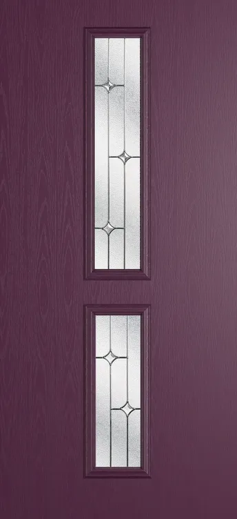 Venice composite door in Aubergine with Zinc Art Star glass