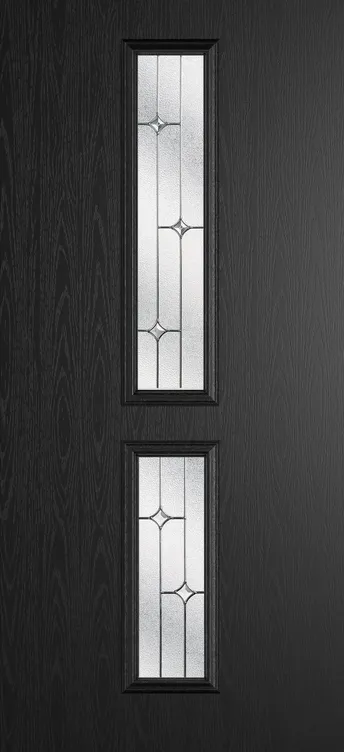 Venice composite door in Black with Zinc Art Star glass