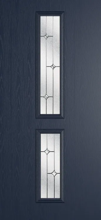 Venice composite door in Blue with Zinc Art Star glass