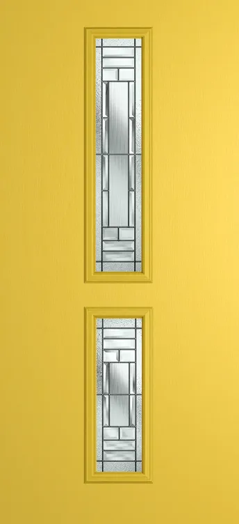 Venice composite door in Canary Yellow with New Orleans glass