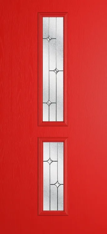 Venice composite door in Candy Red with Zinc Art Star glass