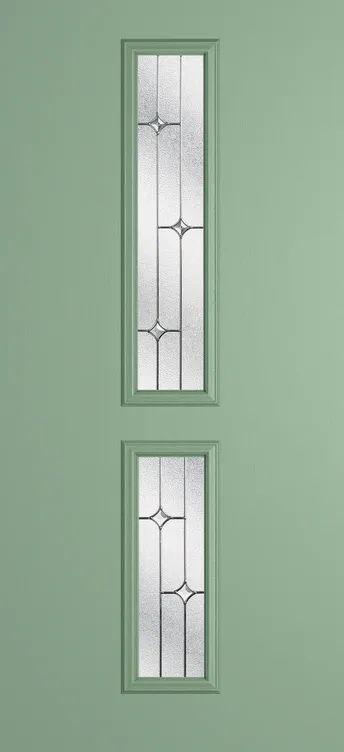 Venice composite door in Chartwell Green with Zinc Art Star glass