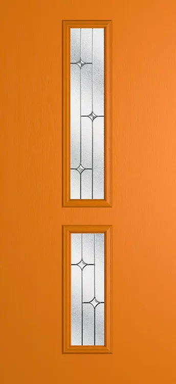 Venice composite door in Clementine with Zinc Art Star glass