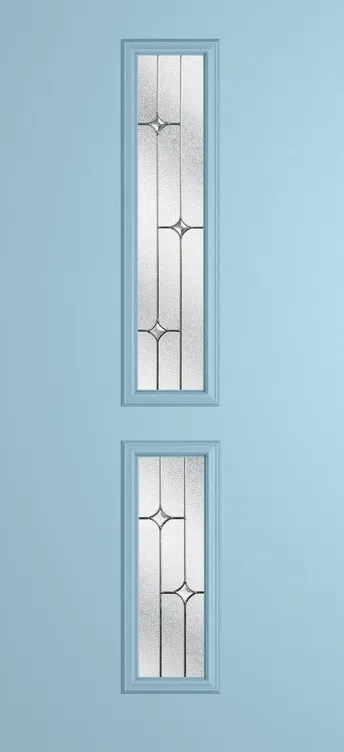 Venice composite door in Duck Egg Blue with Zinc Art Star glass