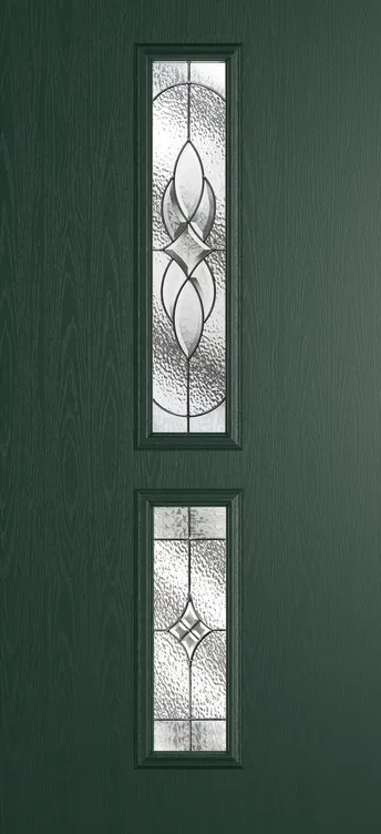 Venice composite door in Green with Elegance glass