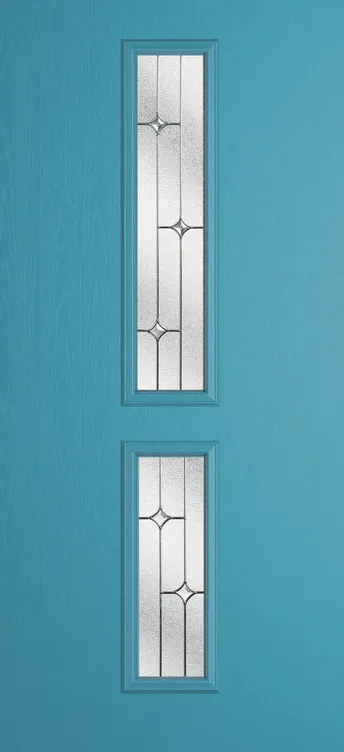 Venice composite door in Light Blue with Zinc Art Star glass