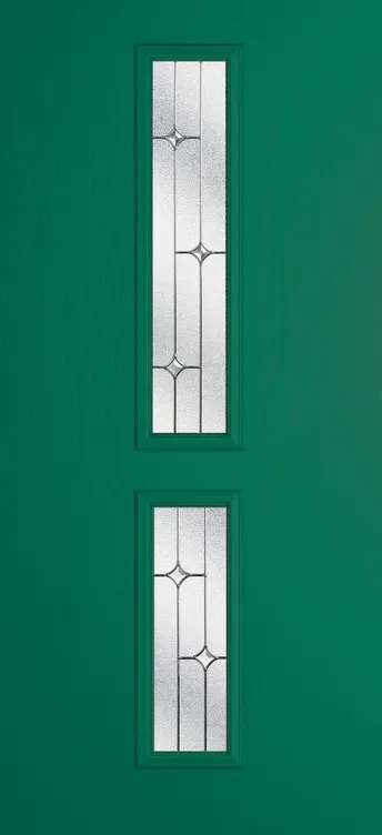 Venice composite door in Opal Green with Zinc Art Star glass
