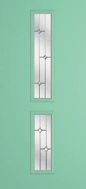 Venice composite door in Pastel Turquoise with Zinc Art Star glass