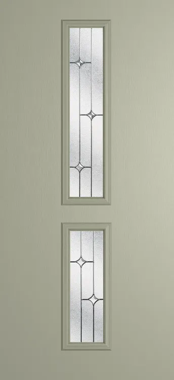 Venice composite door in Pebble Grey with Zinc Art Star glass