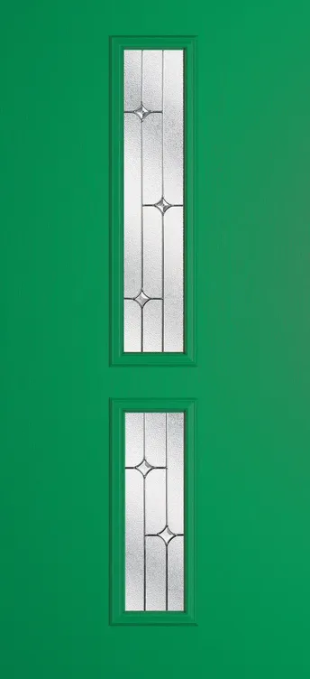 Venice composite door in Signal Green with Zinc Art Star glass
