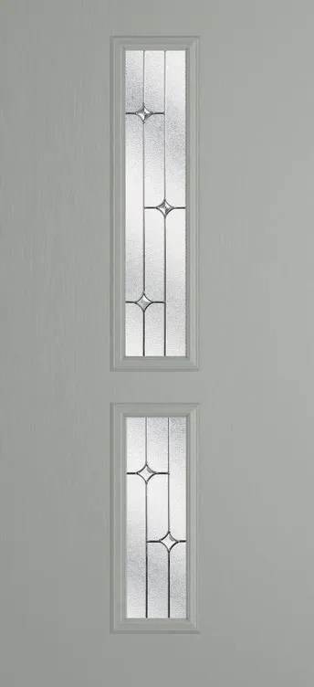Venice composite door in Silver Grey with Zinc Art Star glass