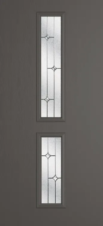 Venice composite door in Slate Grey with Zinc Art Star glass