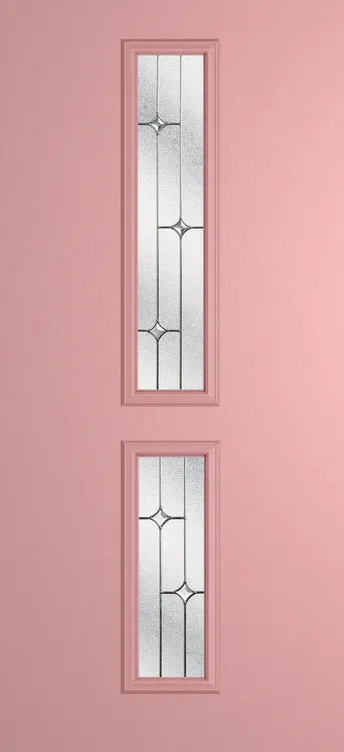 Venice composite door in Sweet Pink with Zinc Art Star glass