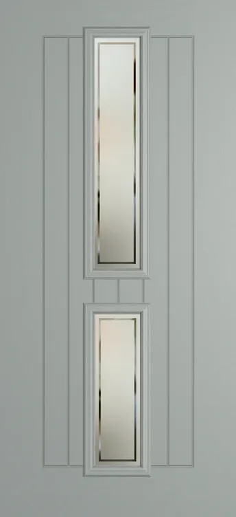Vienna composite door in Agate Grey with Victorian Border glass