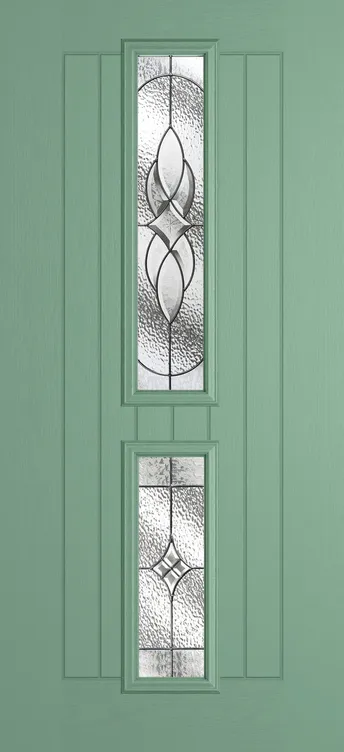 Vienna composite door in Chartwell Green with Elegance glass