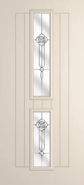Vienna composite door in Cream with Crystal Flowers glass