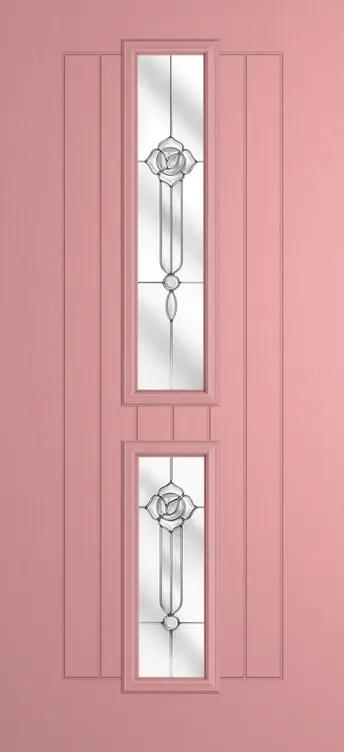 Vienna composite door in Sweet Pink with Crystal Flowers glass