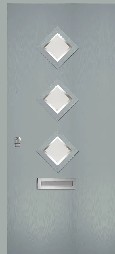 Astro composite door in Fossil with Kensington glass, Flush