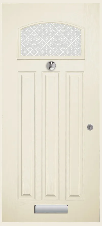 Callisto composite door in Devon Cream with Retro glass