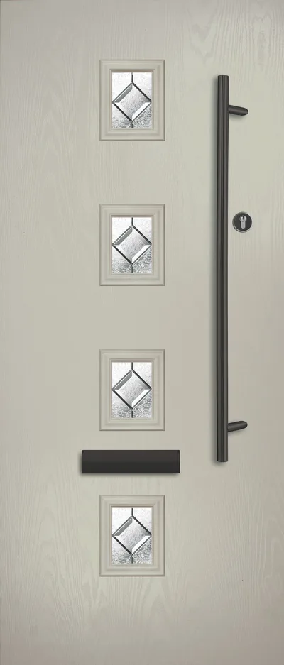 Corvus 3 & 4 composite door in Embers with Simplicity glass, Corvus 4, Flush, glass centre
