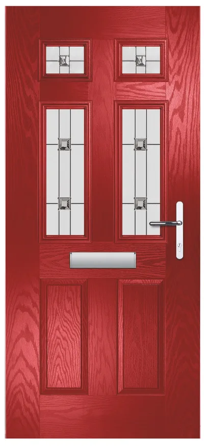 Cosmos composite door in Red with Maze glass