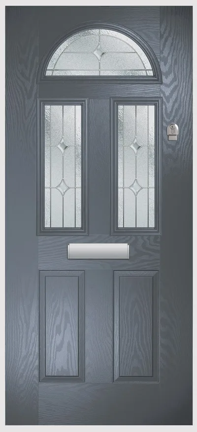 Luna composite door in Slate with Esprit glass