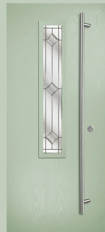 Mars composite door in Chartwell with Simplicity glass, Flush