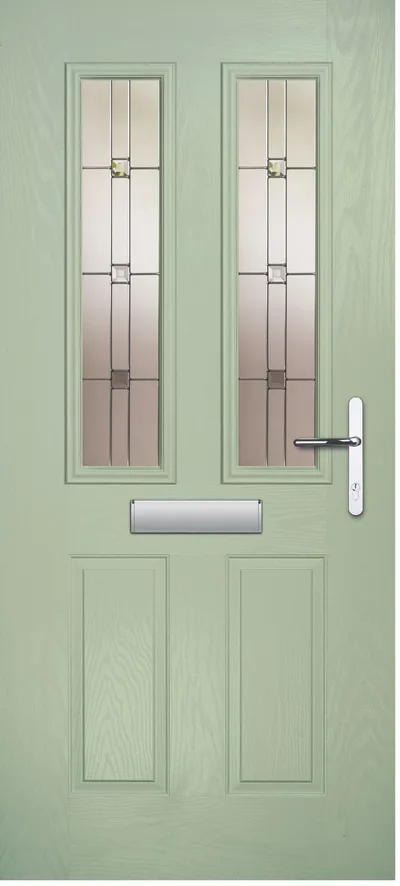 Meteor composite door in Chartwell with Maze glass