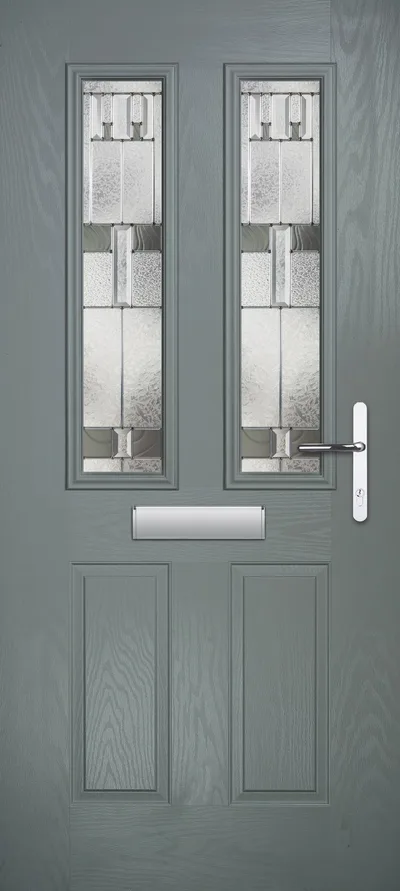 Meteor composite door in Shadow with Prairie glass
