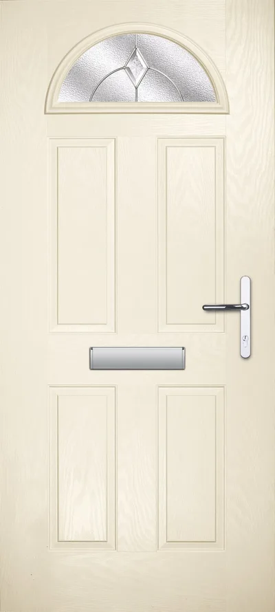 Moonshine composite door in Devon Cream with Classic glass