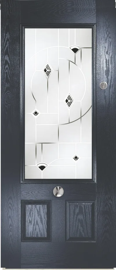 Orion composite door in Anthracite with Murano Black glass
