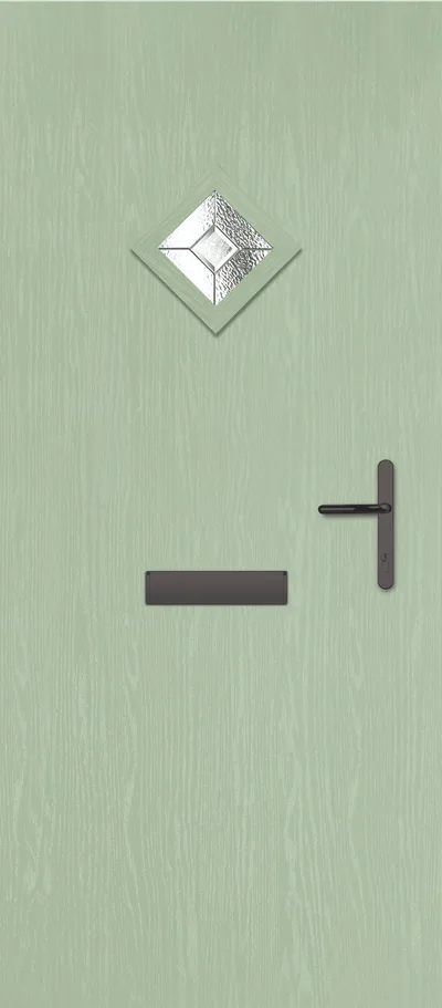 Pluto composite door in Chartwell with Simplicity glass, Flush